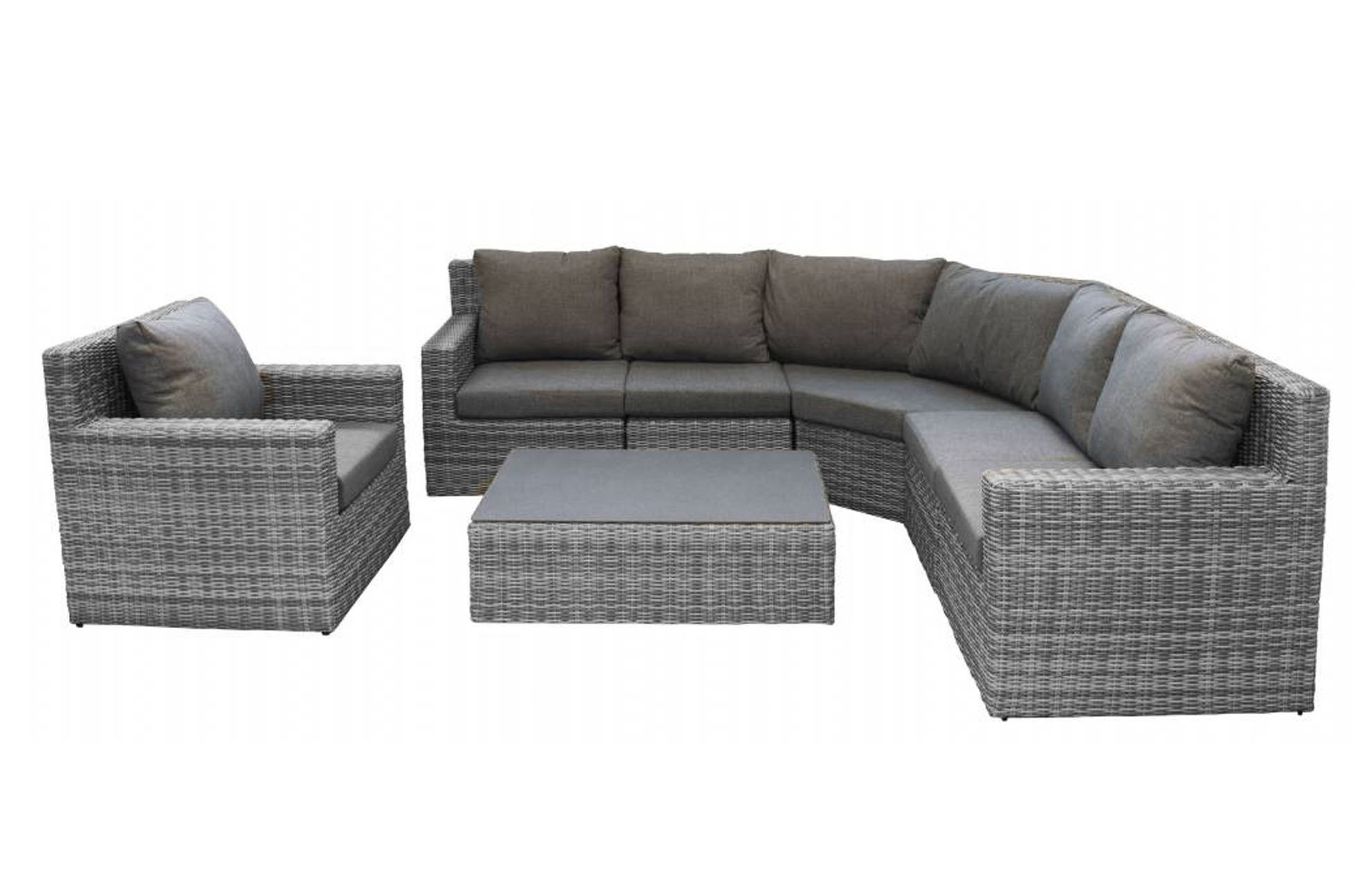 4 Seizoenen Tuinmeubelen XL-Hoek Loungeset Santonio | 7-delig | met stoel | Wicker