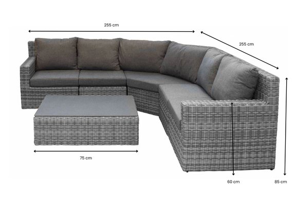 XL-Hoek Loungeset Santonio | 6-delig | Wicker