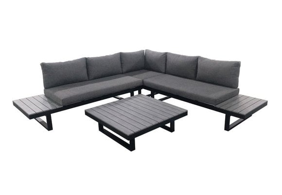 Plateau Loungeset Hoedspruit | 4-delig | Grey | Aluminium & Polywood