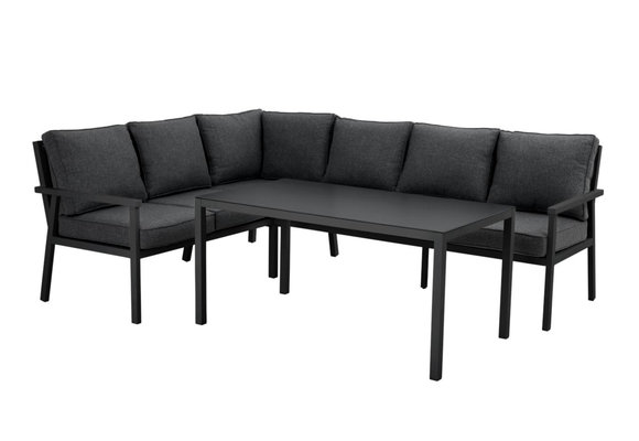 Hoek Loungeset Rana | Links | Matt Black | Aluminium