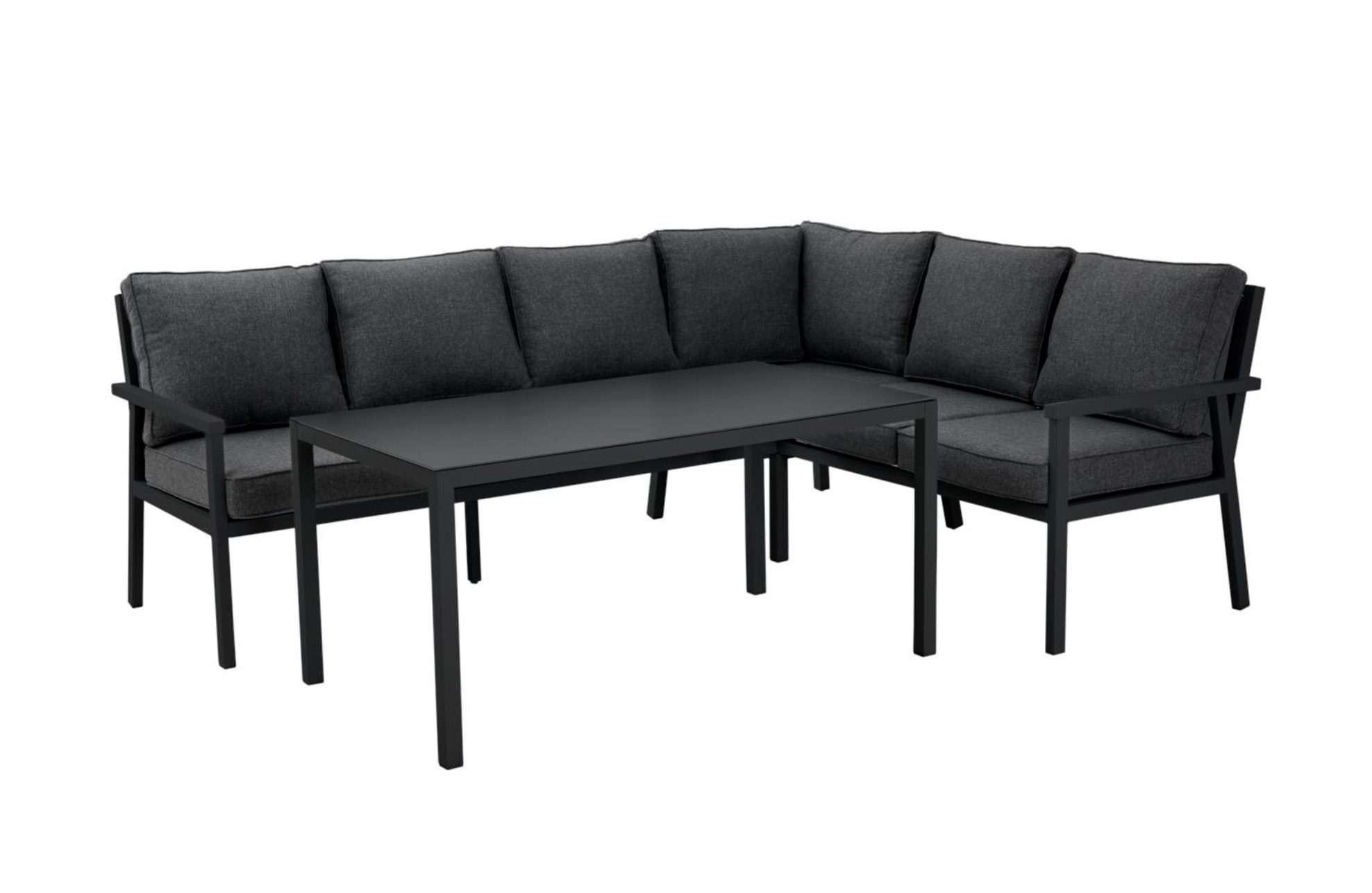 Brafab Hoek Loungeset Rana | Rechts | Matt Black | Aluminium