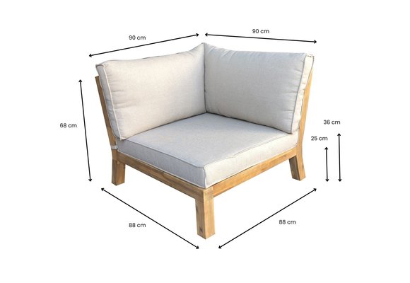 Hoekelement Kent | Sand | Acacia