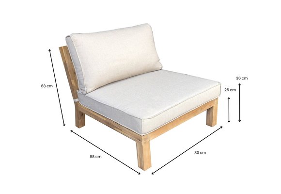 Middenelement Kent | Loungestoel | Sand | Acacia