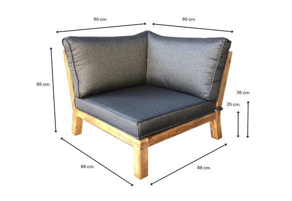 Hoekelement Kent | Grey | Acacia