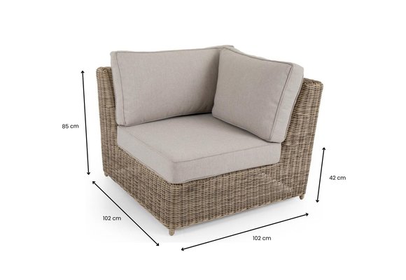 Hoekelement Glendon | Rustic | Rond Wicker | Brafab