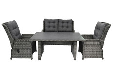 Stoel-bank verstelbare Lounge dining set Dublin | met 2-persoonsbank | Wicker