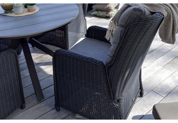 Verstelbare tuinstoel Dublin | Black | Wicker