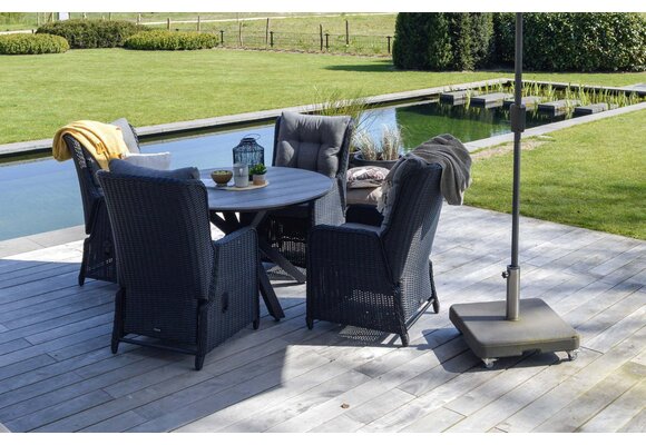 Verstelbare tuinstoel Dublin | Black | Wicker