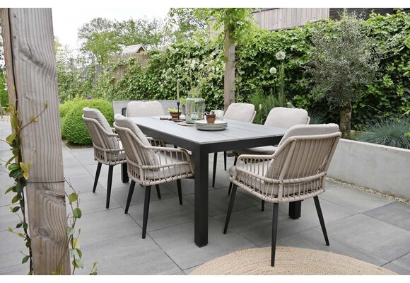 Dining tuinstoel Isabel | Sand/Black | Rope