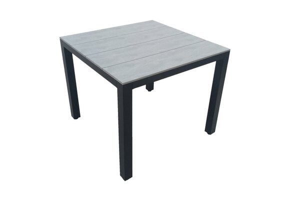 Tuintafel Cyprus 90x90cm | Grey | Polywood & Aluminium