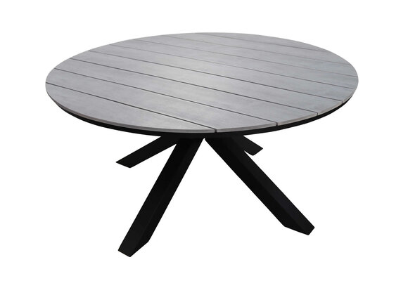 Ronde tuintafel Cyprus ø150cm | Grey | Polywood & Aluminium