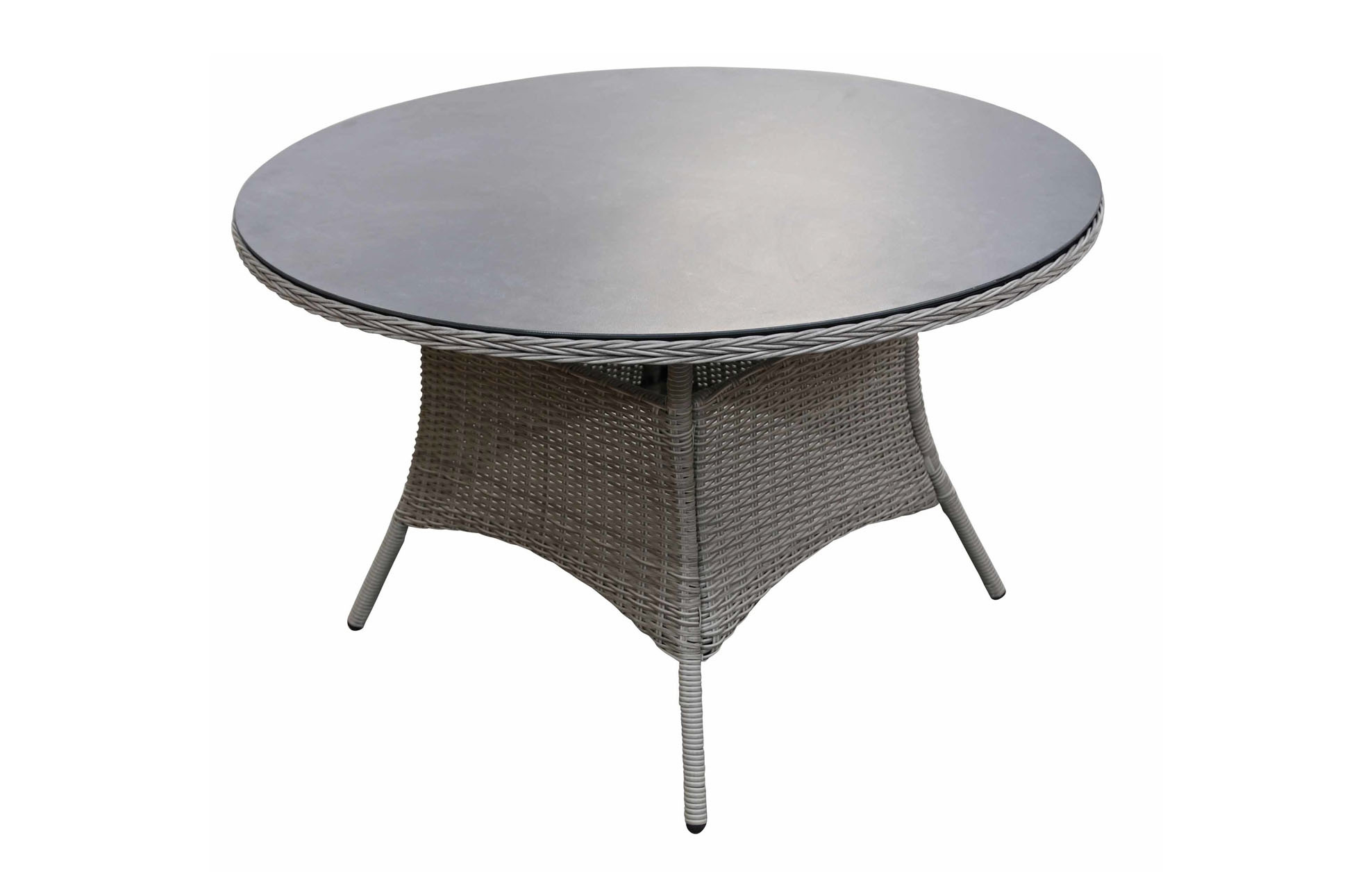 4 Seizoenen Tuinmeubelen Ronde tuintafel Dublin ø120cm | Ash Grey | Wicker & Keramiek