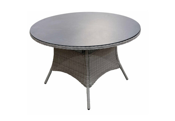 Ronde tuintafel Dublin ø120cm | Ash Grey | Wicker & Keramiek