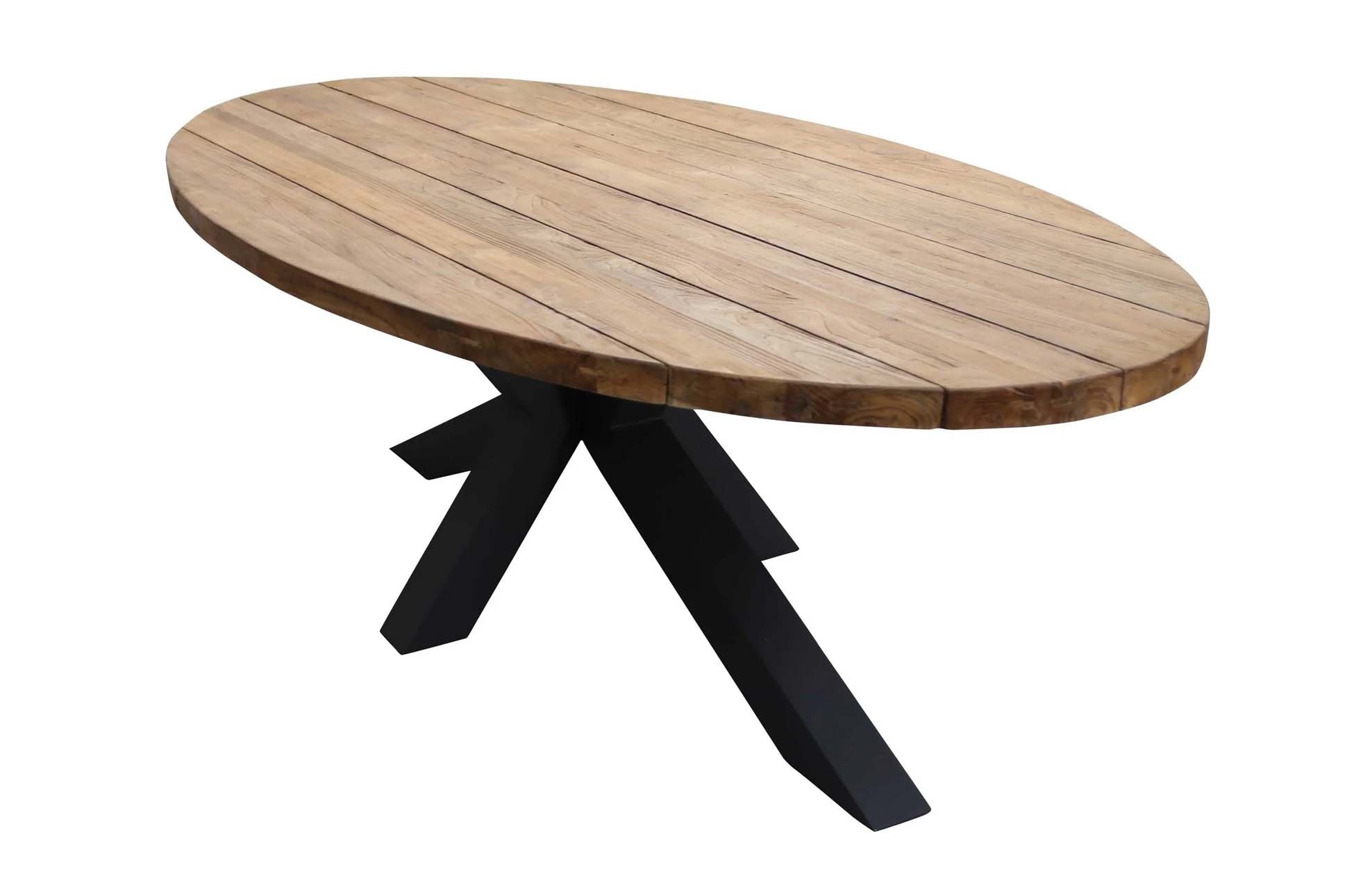 4 Seizoenen Tuinmeubelen Ovale tuintafel Palu 240x120cm | Aluminium poot | Teakhout