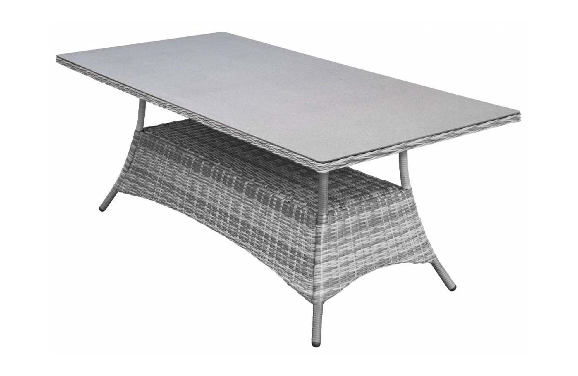 4 Seizoenen Tuinmeubelen Tuintafel Dublin 160x90cm | Ash Grey | Keramiek & Wicker
