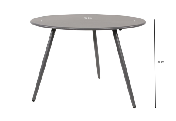 Bijzettafel Rafael ø60cm | Blueberry Grey | Metaal | Lesli Living