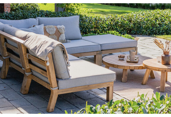 Hoek loungeset Kent | 6-delig | Sand | Acacia