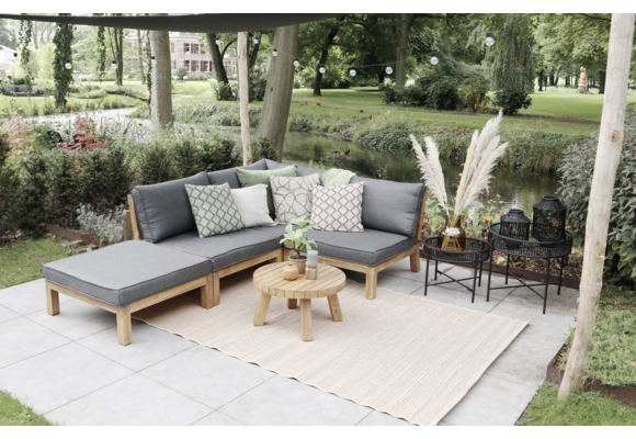 Hoek loungeset Kent | 6-delig | Grey | Acacia