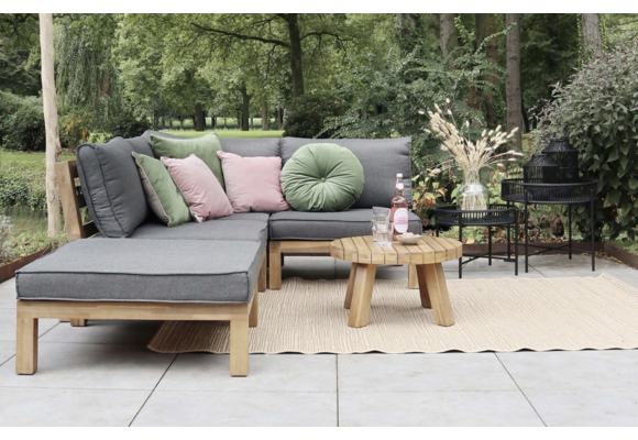 Hoek loungeset Kent | 6-delig | Grey | Acacia