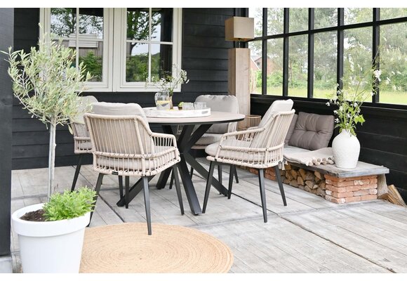 Ronde tuintafel Cyprus ø120cm | Wood | Polywood & Aluminium