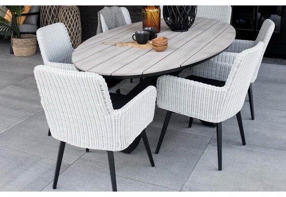 Dining tuinstoel Pisa | White | Wicker