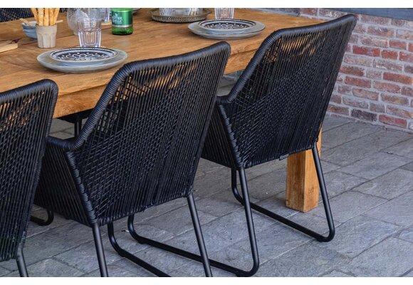 Dining tuinstoel Mona | Black | Rope