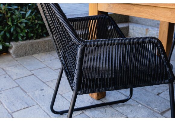 Dining tuinstoel Mona | Black | Rope