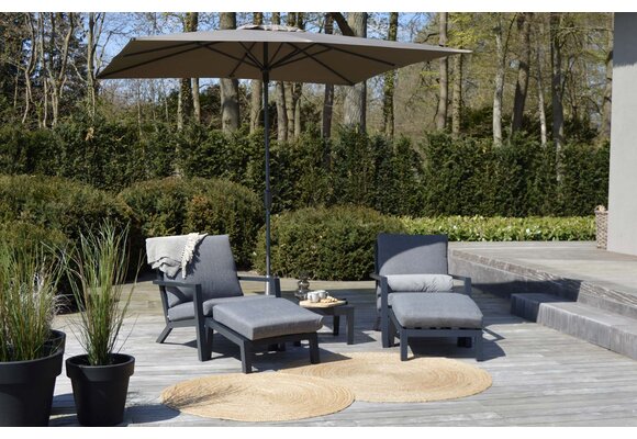 Voetenbank Bezano | Matt Black/Grey | Aluminium