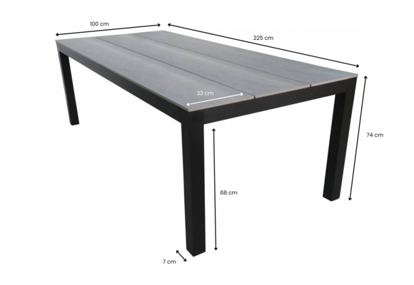 Tuintafel Cyprus 225x100cm | Grey | Showroom