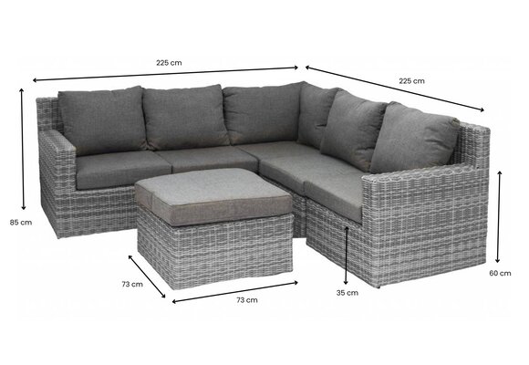 Hoek loungeset Santonio | 6-delig | Showroom