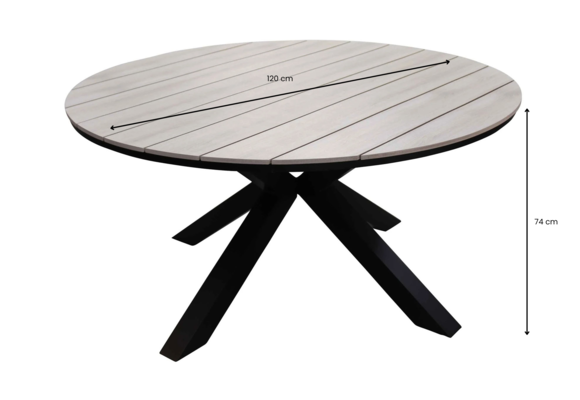 Tuintafel Cyprus 120cm rond | Wood | Showroom