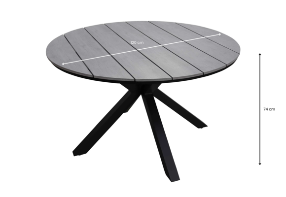 Tuintafel Cyprus 120cm | Grey | Showroom