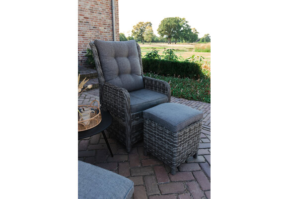 5-delige tuinset Dublin | 4 Dublin verstelbare stoelen | 160cm tuintafel (Ash Grey) | Showroom