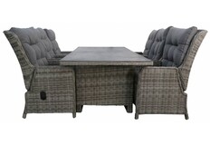 7-delige tuinset Dublin | 6 Dublin verstelbare stoelen | 230cm tuintafel (Ash Grey) | Showroom