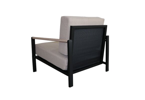 Loungestoel Nosso | Aluminium & Textileen | Black/Sand