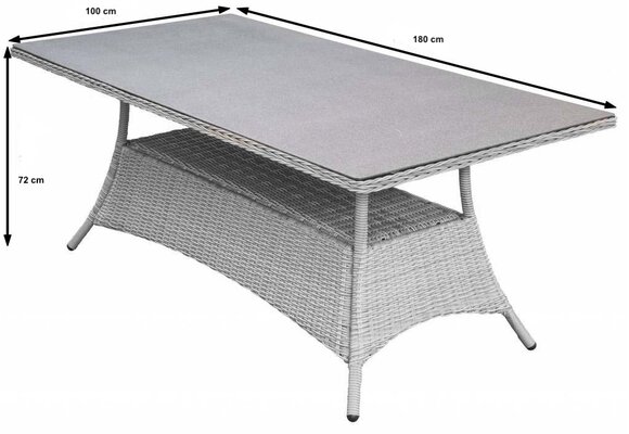 5-delige tuinset | 4 Dublin verstelbare stoelen (MG) | 180cm tafel (Keramiek)