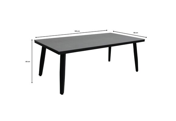 Bijzettafel Mykonos 105x58cm | Beton | Aluminium & Kunststof | Normin