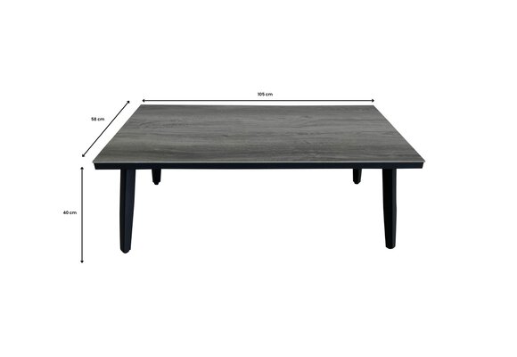 Bijzettafel Mykonos 105x58cm | Grey | Aluminium & Kunststof | Normin