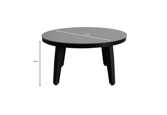 Bijzettafel Mykonos ø90cm | Beton | Aluminium & Kunststof | Normin