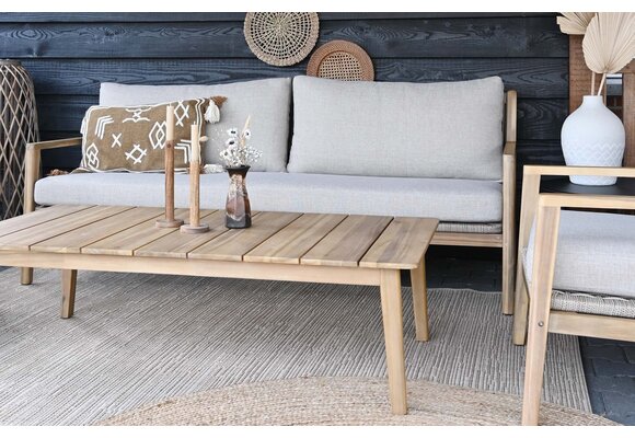 Stoel-bank Loungeset Felline | met 3-persoonsbank | Acaciahout | Sand