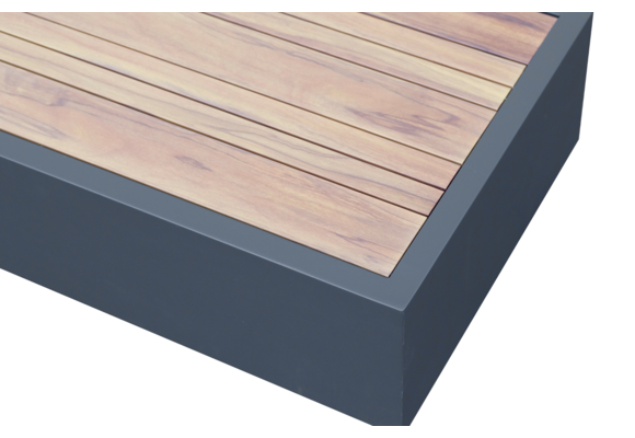 Bijzettafel Fosega 40x77cm | Matt black/Wood | Aluminium