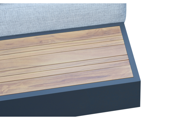 Bijzettafel Fosega 40x77cm | Matt black/Wood | Aluminium