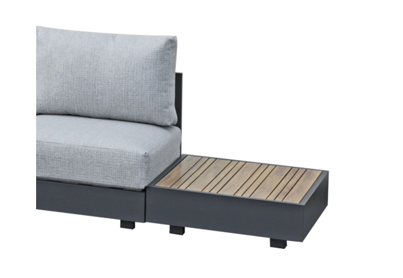 Bijzettafel Fosega 70x77cm | Matt black/Wood | Aluminium