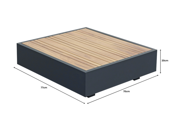 Hoek Loungeset Fosega | 6-delig | Matt Black / Stone Grey | Aluminium