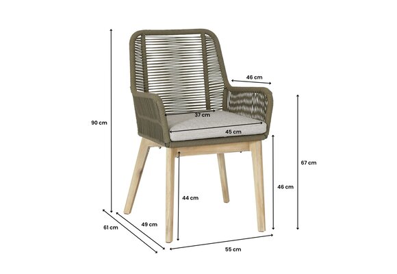 Dining tuinstoel Paduga | Groen | Rope