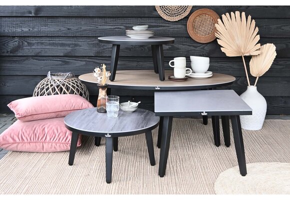 Bijzettafel Mykonos ø58cm | Grey | Aluminium & Kunststof | Normin