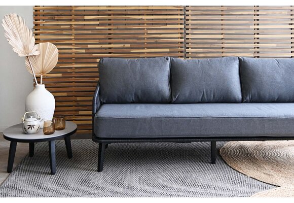 Loungebank Isabel | 3-persoons | Black/black | Rope