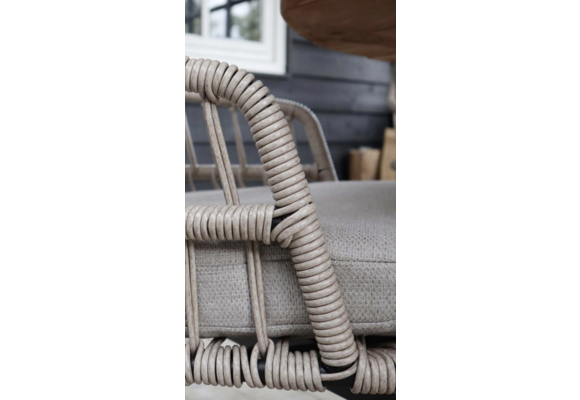 7-delige barset | 6 Isabel barstoelen Sand | Cyprus bartafel 200x75cm Wood