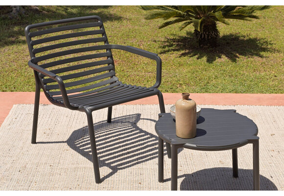 Bijzettafel Doga ø49,5cm | Kunststof | Antraciet