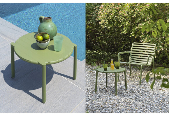 Bijzettafel Doga ø49,5cm | Kunststof | Agave